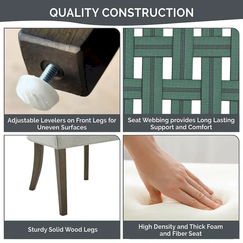 Madison Park Signature Ultra Upholstered Dining Side Chairs With Wood Legs (Set of 2)