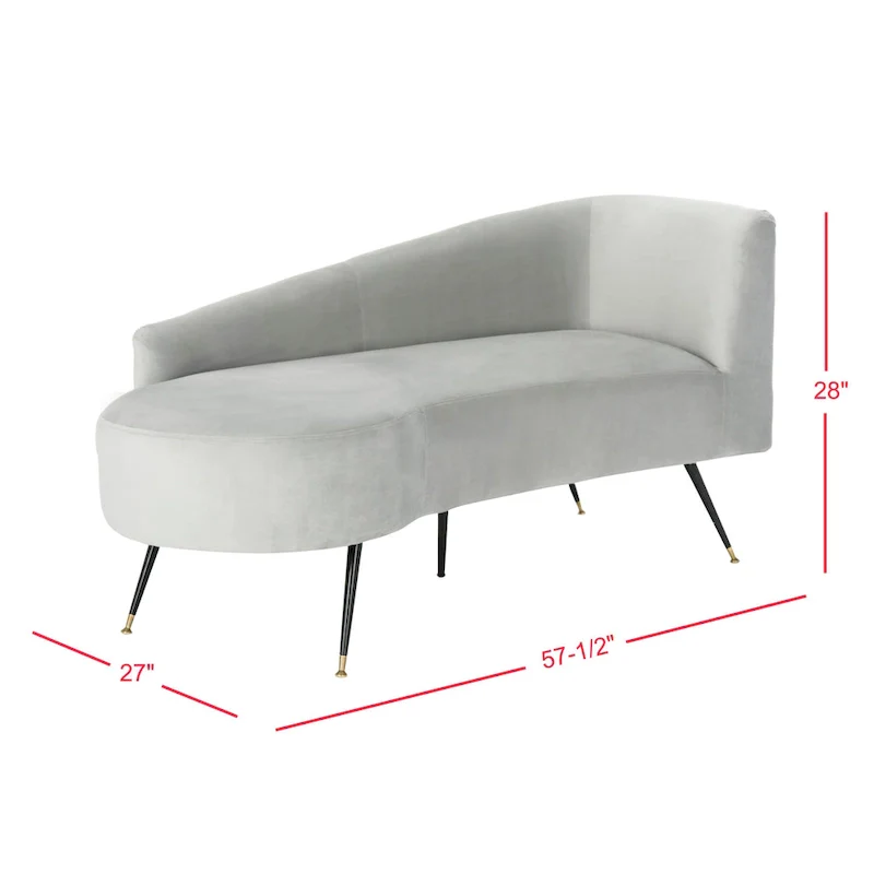 SAFAVIEH Helgrit Black/Gold Velvet Retro Glam Settee - 57.5 W x 27 D x 28 H - 58Wx27Dx28H