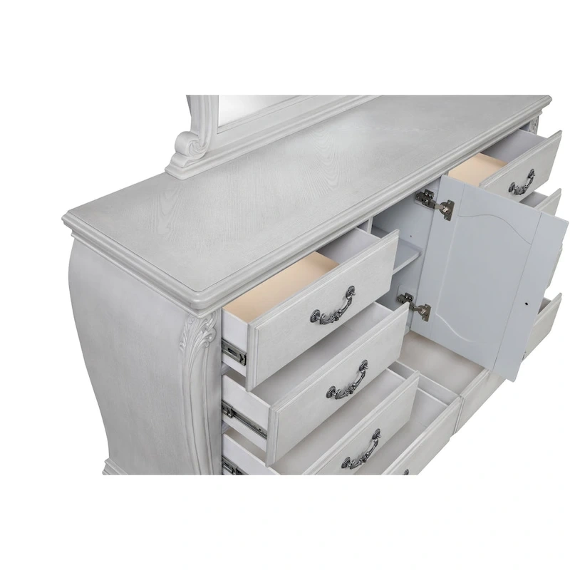 New Classic Furniture Nellison Mist Gray 4-Piece Bedroom Set with Nightstand