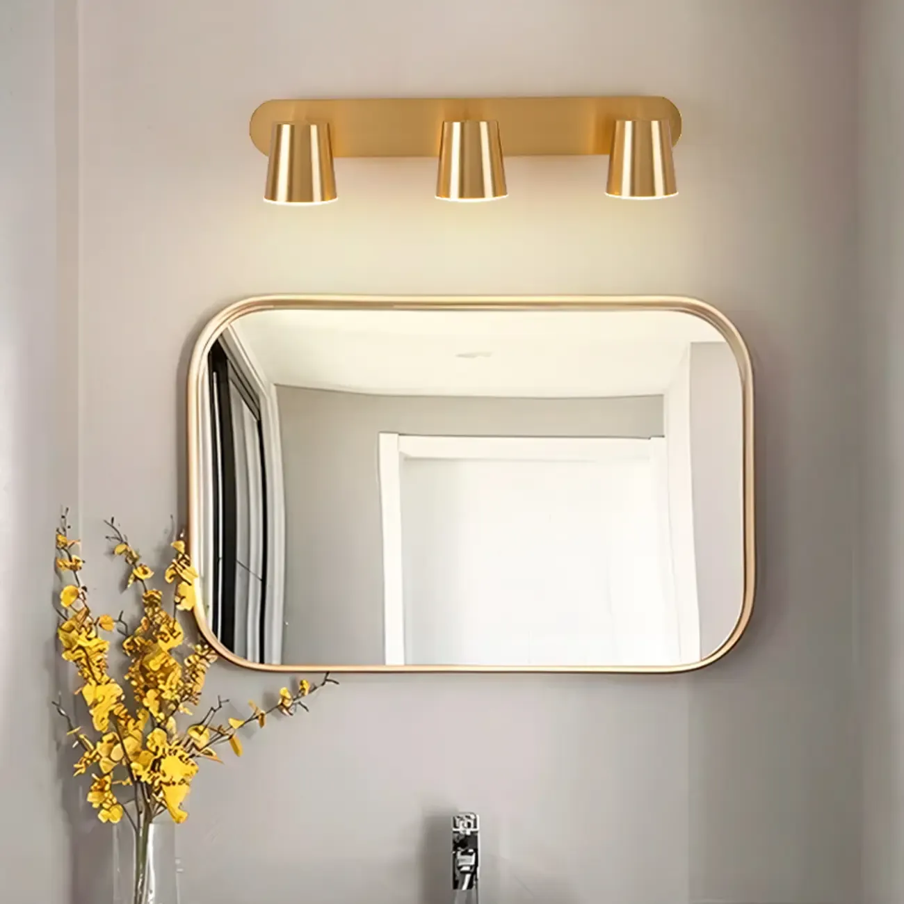 Bathroom Modern Vanity Light with Metal Lampshade