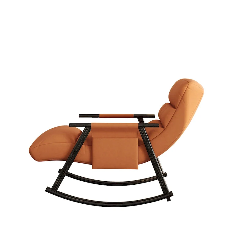 Velvet Rocking Chair With Foot Rest