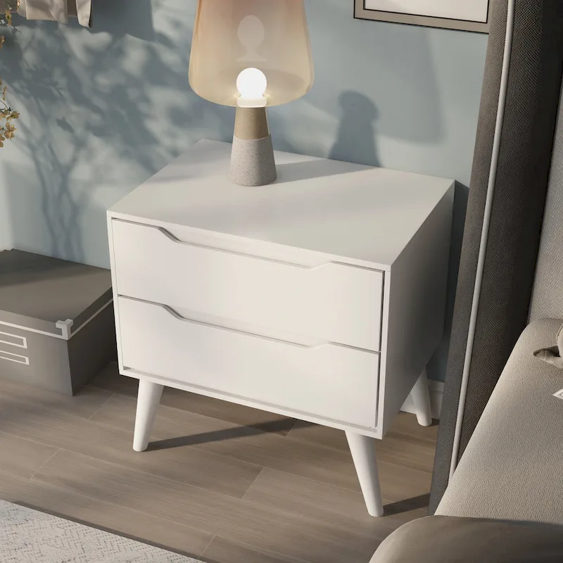 Bodo Mid-century Modern Wood 2-Drawer Nightstand by Carson Carrington