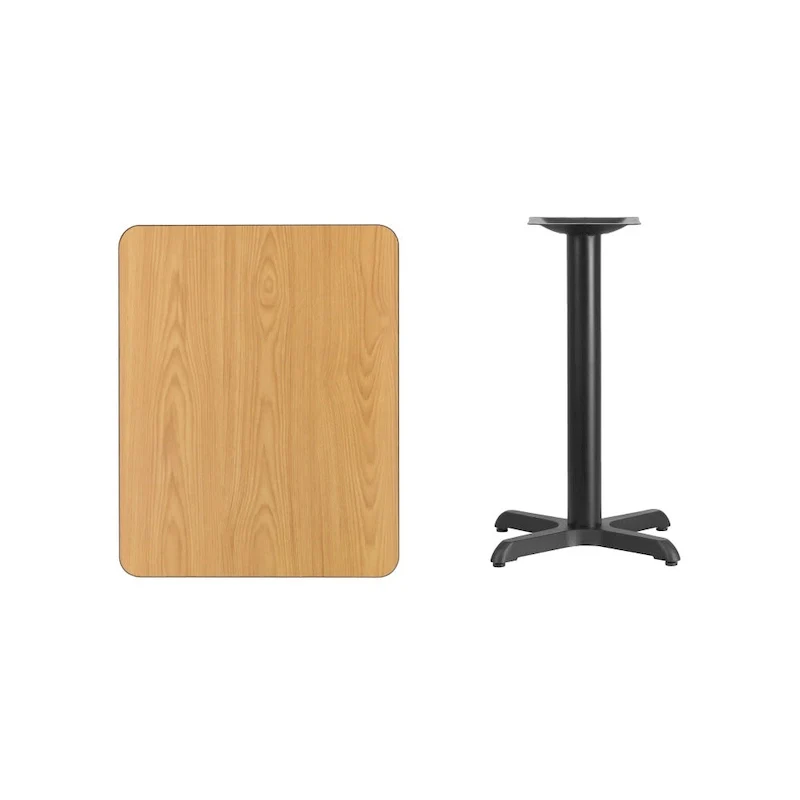 24 x 30 Rectangular Laminate Table Top with 22 x 22 Table Height Base - 24W x 30D x 31.125H