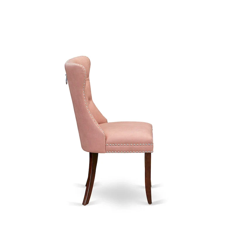 East West Furniture Dining Room Set Consists of a Rectangle Kitchen Table and Upholstered Chairs, Mahogany (Pieces Options)