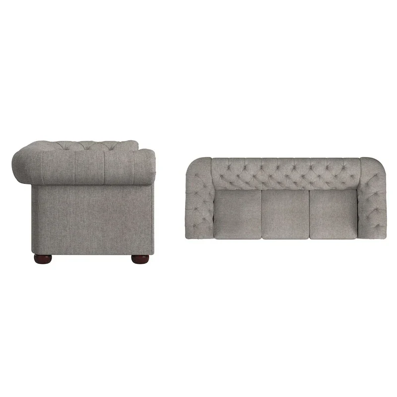 Gdansk Tufted Scroll Arm Chesterfield Sofa