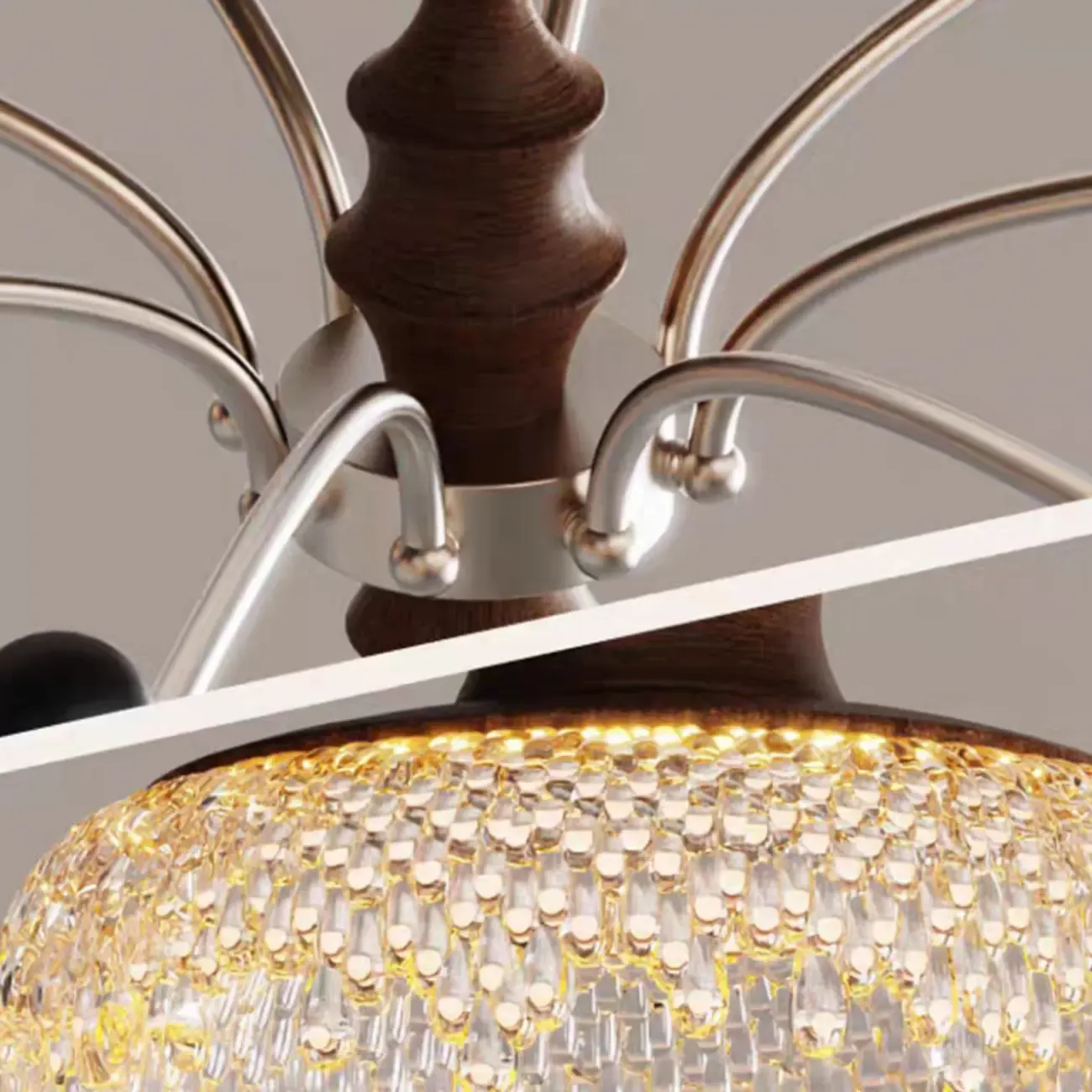 Black Crystal Wood Branch Modern Crystalline Chandelier