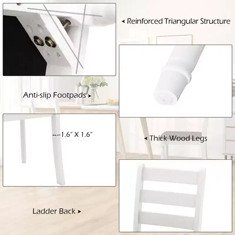 Beige Upholstered High Back Dining Chairs, Set of 4