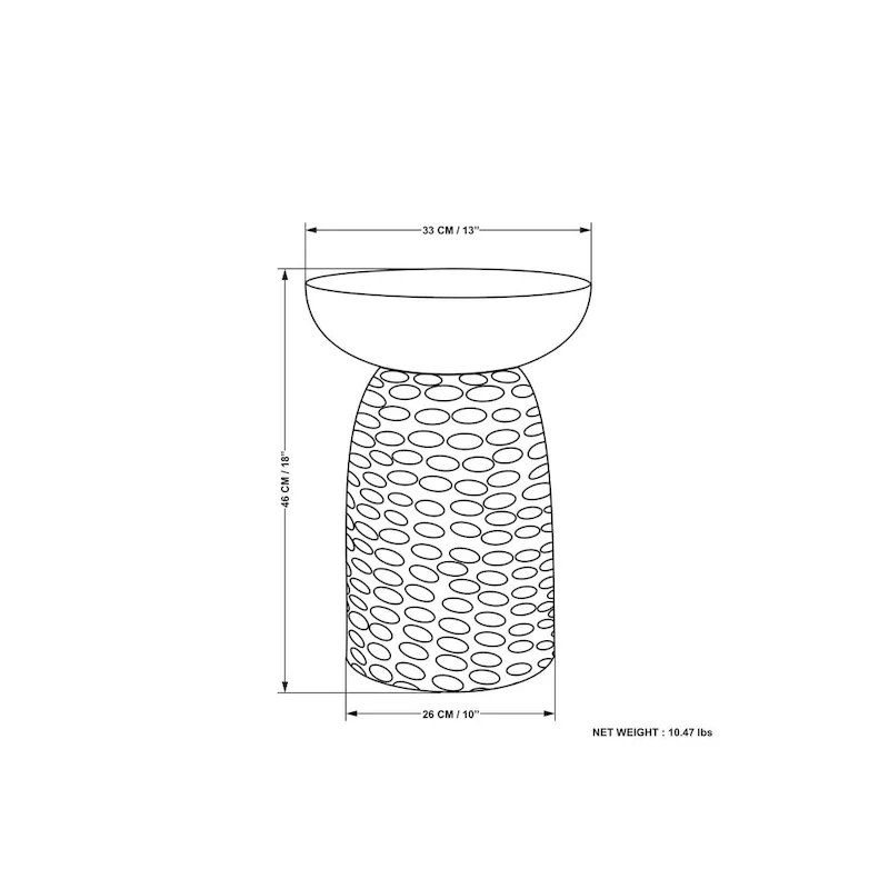 Solid Wood Accent Table - 12.6