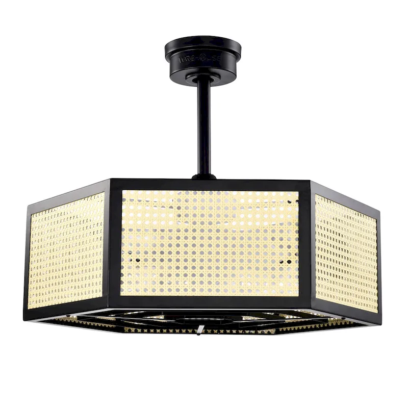 Neira 27 Inch Traditional Rattan Fandelier with Remote