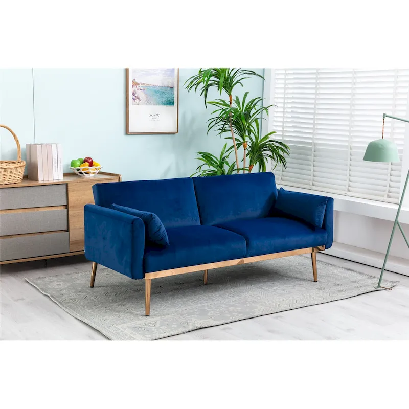 Velvet Upholstered Convertible Loveseats Sleeper Sofa