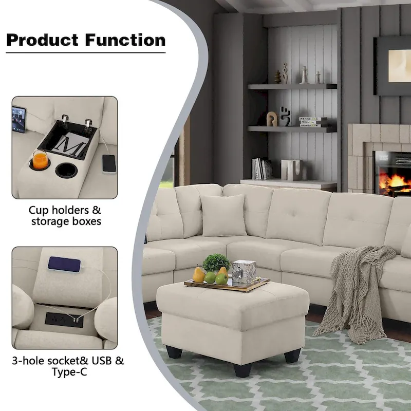 Velvet Modular Sectional Sofa