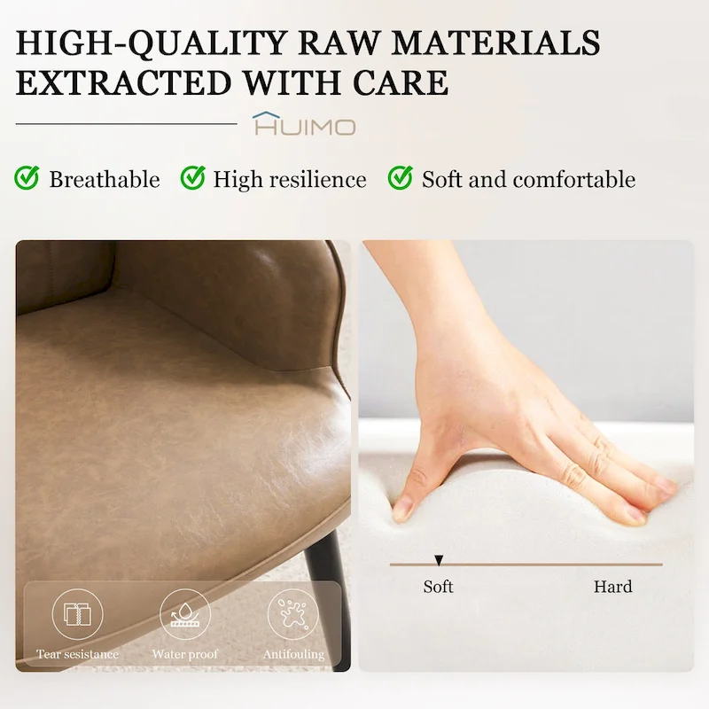 HUIMO High-back Accent Chair Modern Wing Back Chair-Faux Leather