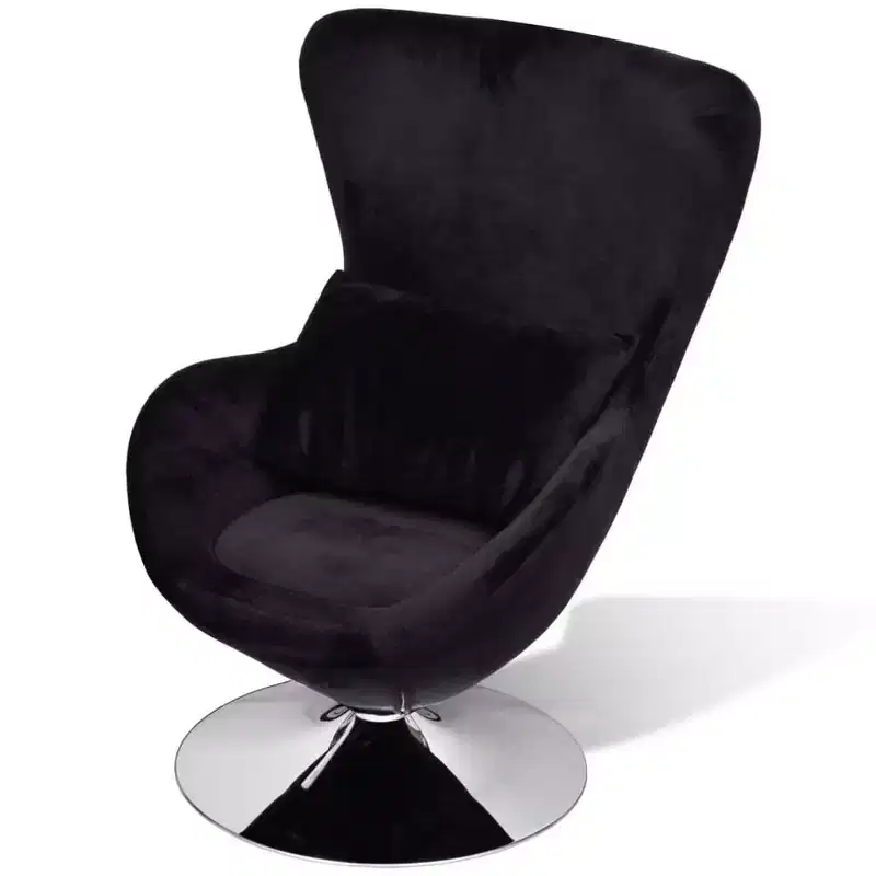 vidaXL Armchair Upholstered Swivel Accent Club Chair for Living Room Bedroom - Black
