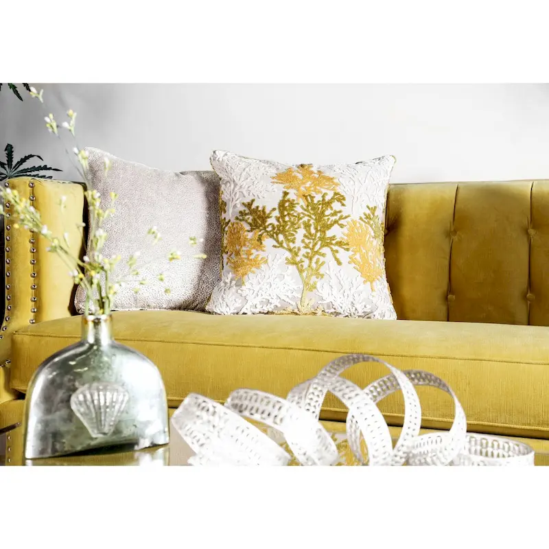 Nall Transitional Fabric Upholstered Tufted Back Tuxedo Arms Sofa by Furniture of America