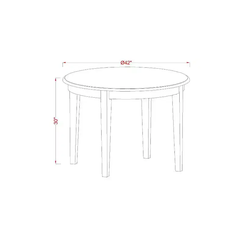 HomeStock 3-Pc Linen White Finish Round Solid Wood Top Dining Table Set - Seats 2