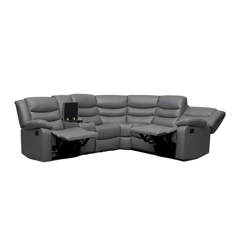 106 Manual Reclining Modular Sectional Couch with 1 Console & 2 Cup Holders, Living Room/Office