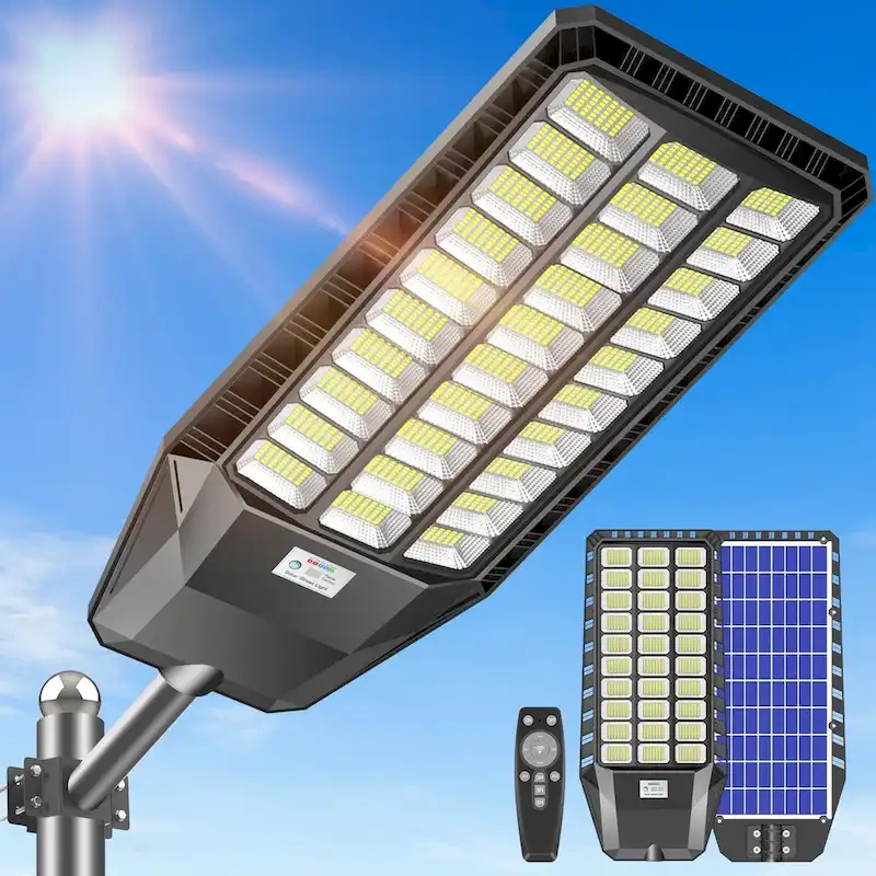 Solar Street Light 480000LM LED Solar Flood Lights Outdoor with Remote Control - 4800W