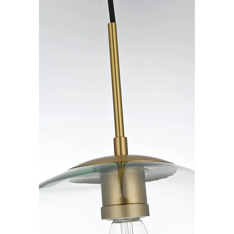 Elegant Lighting Baxter Single Light 14  Wide Pendant with Clear Glass