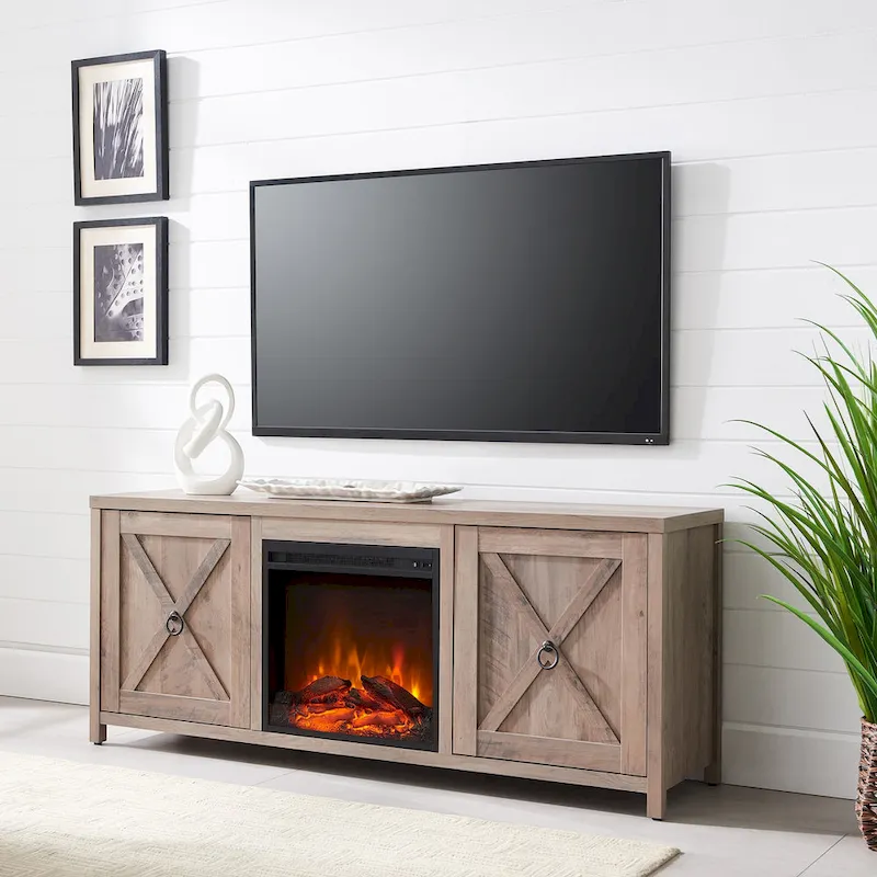 Granger 58 TV Stand with Log Fireplace Insert