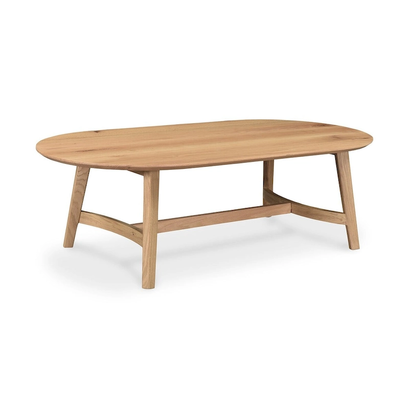 Aurelle Home Tyier Mid-Century Modern Solid Oak Coffee Table - 54 W x 17 H x 28 D