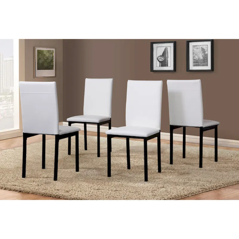 Modern Style 5-Piece Dining Set with Rectangular Table and 4 Upholstered High Back Chairs