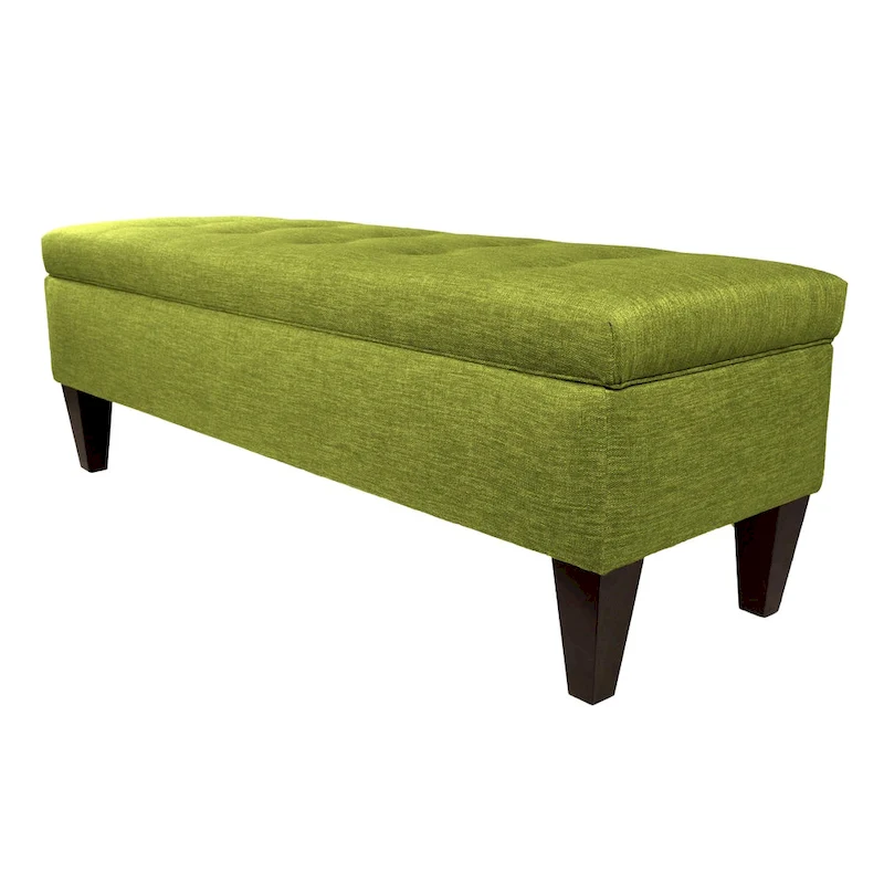 MJL Furniture 'Brooke 10' Solid-colored Fabric/Wood Button-tufted Long Storage Bench