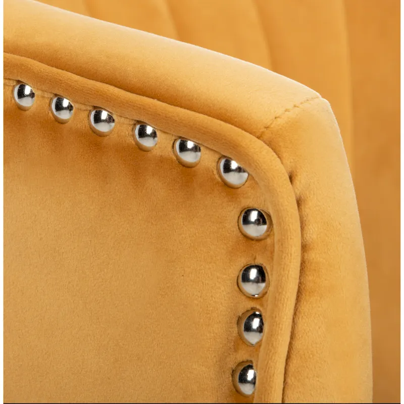 SAFAVIEH Amalia Velvet Wingback Accent Chair - 26.8  x 28  x 31.9  - 27Wx28Dx32H