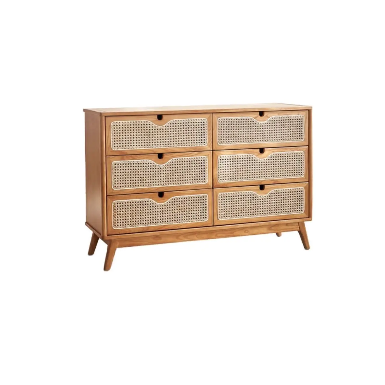 Tropical Natural Woven Double Layer Chest with 6-Drawers