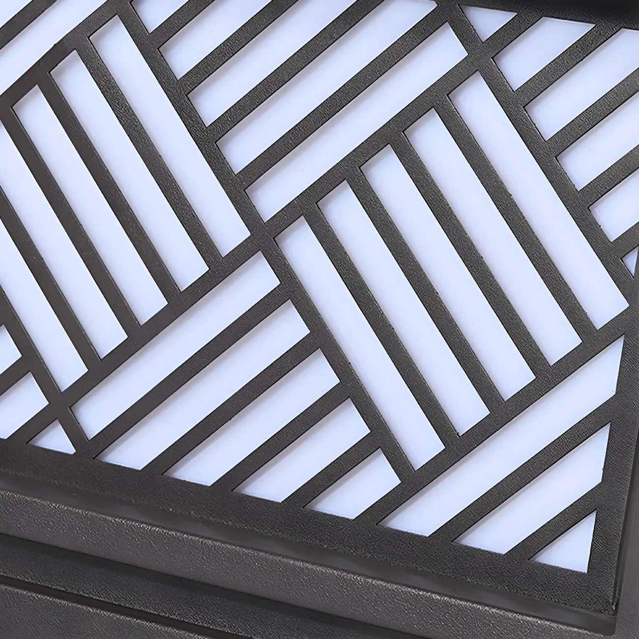 Cubic Metal Post Cap Light with Geometric Pattern Shade