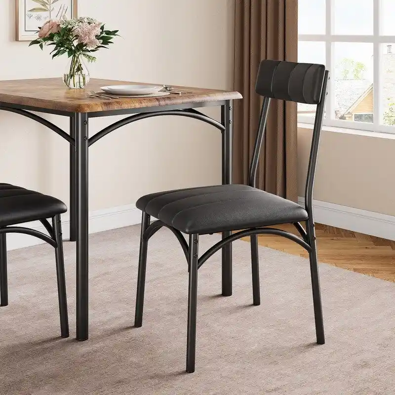 Upholstered dining table and chairs