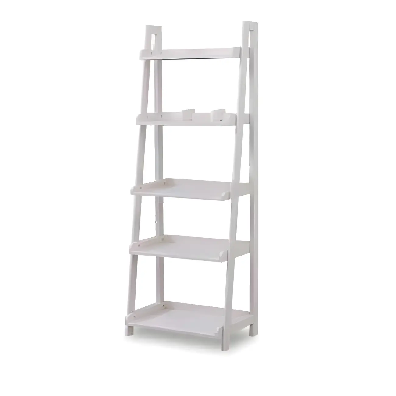 Narrow Wood Open Back Vertical Ladder Bookshelf