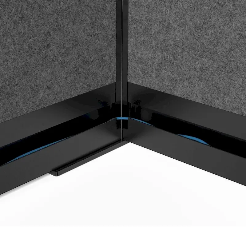 Modular Wall Room Divider System - Black Frame - 70 x 70 Starter Wall - Wide Paneling