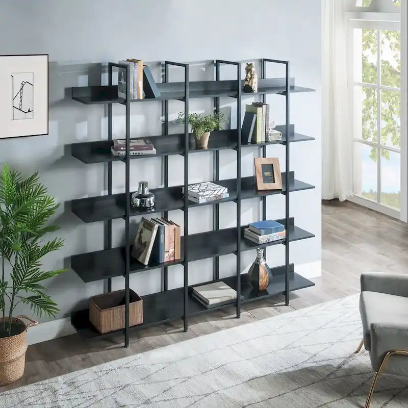 5 Tier Bookcase Home Office Open Bookshelf