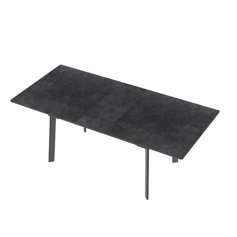 Extendable Kitchen Sintered Stone Material Rectangle Dining Table - 62.9x31.5x31.1 inch