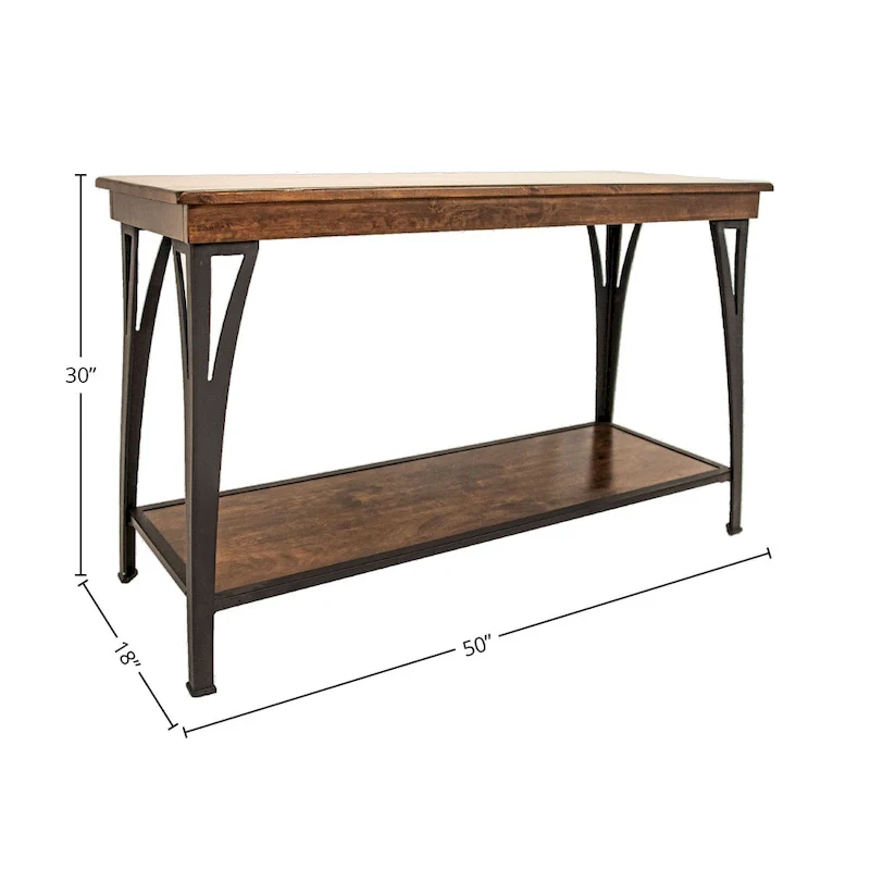 The Copper Finish 1-shelf Sofa Table
