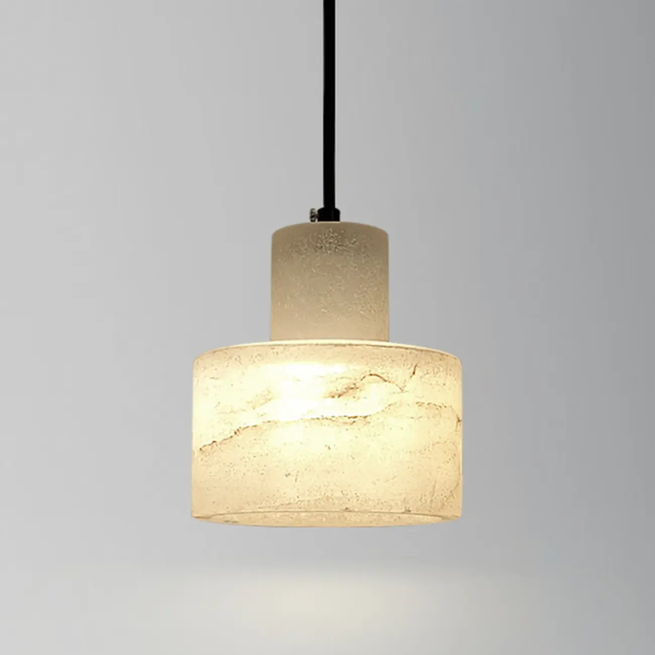 Modern Cylinder White Stone Hanging Pendant Light