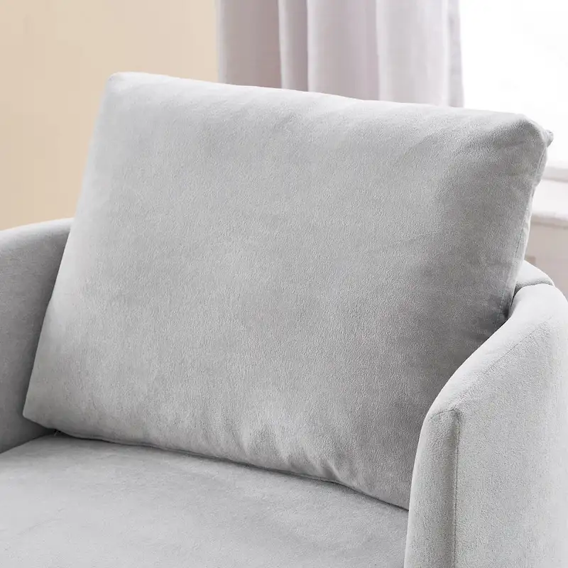 Chenille 360 Swivel Barrel Chair with Ergonomic Curved Design and 440lb Weight Capacity