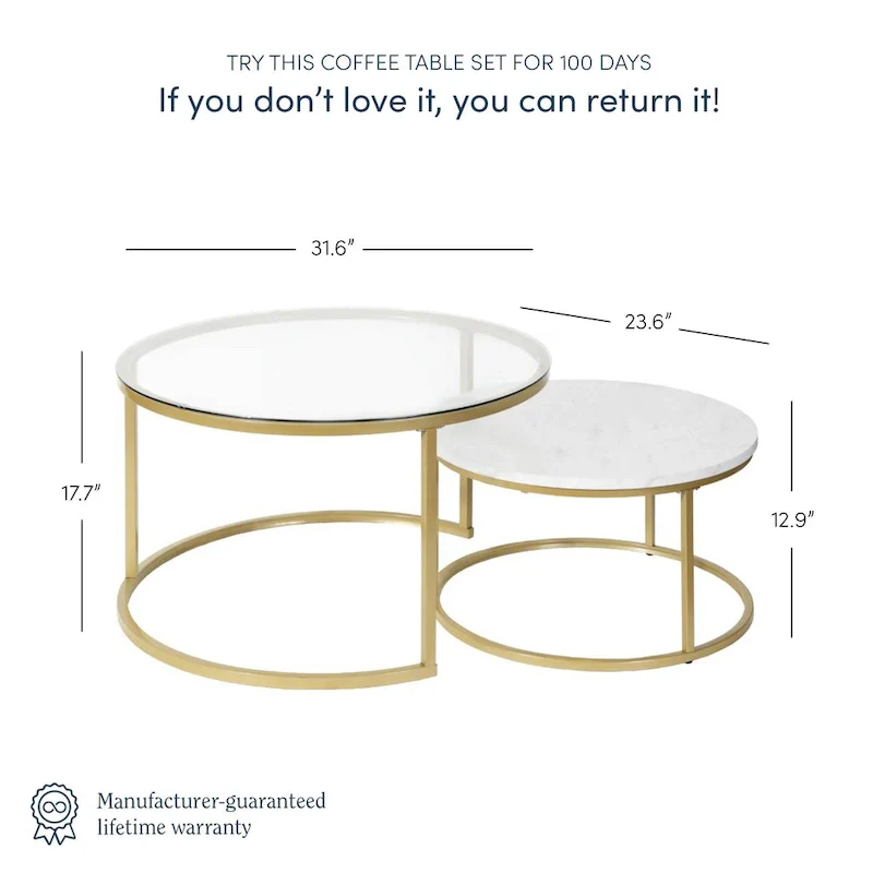 Nathan James Stella Round Nesting Coffee Table Set of 2