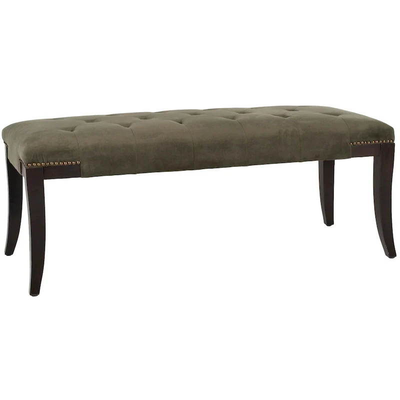 Cream Tufted Nailhead Bench - 48Wx20Dx19H