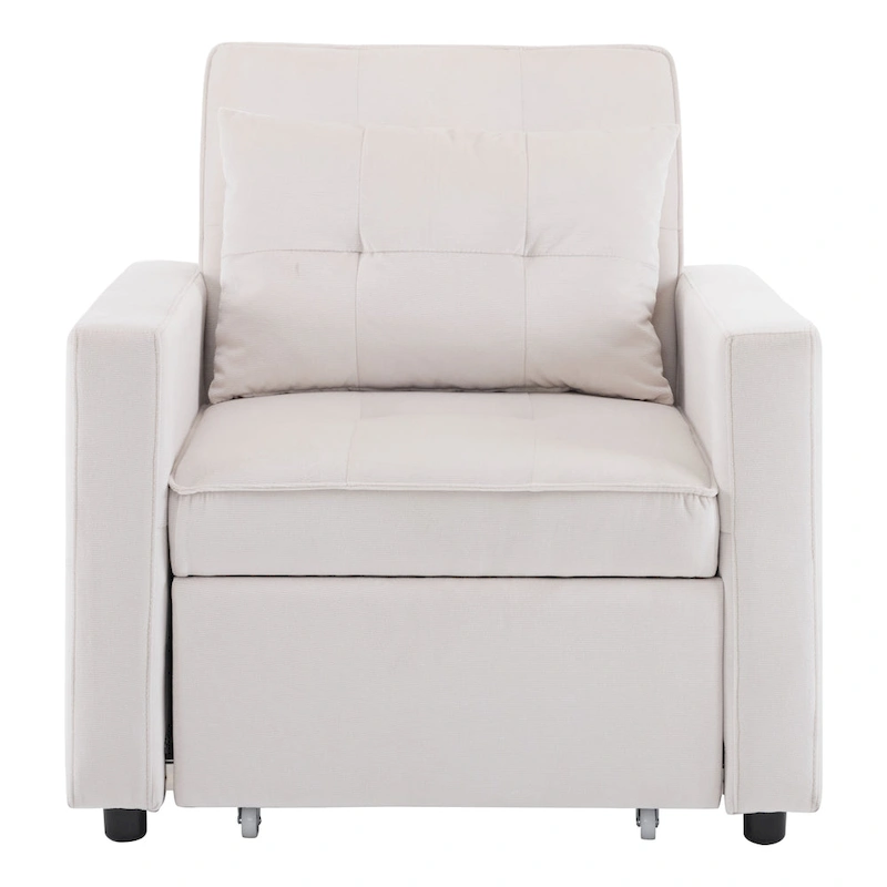 Christopher Knight Home - Sophia Convertible Sleeper Sofa Chair Bed with Adjustable Backrest and Built-In Pillow