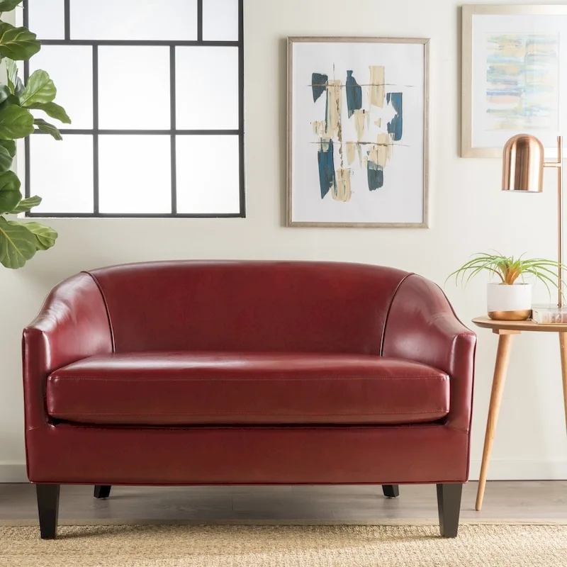 Justine Faux Leather Loveseat by Christopher Knight Home
