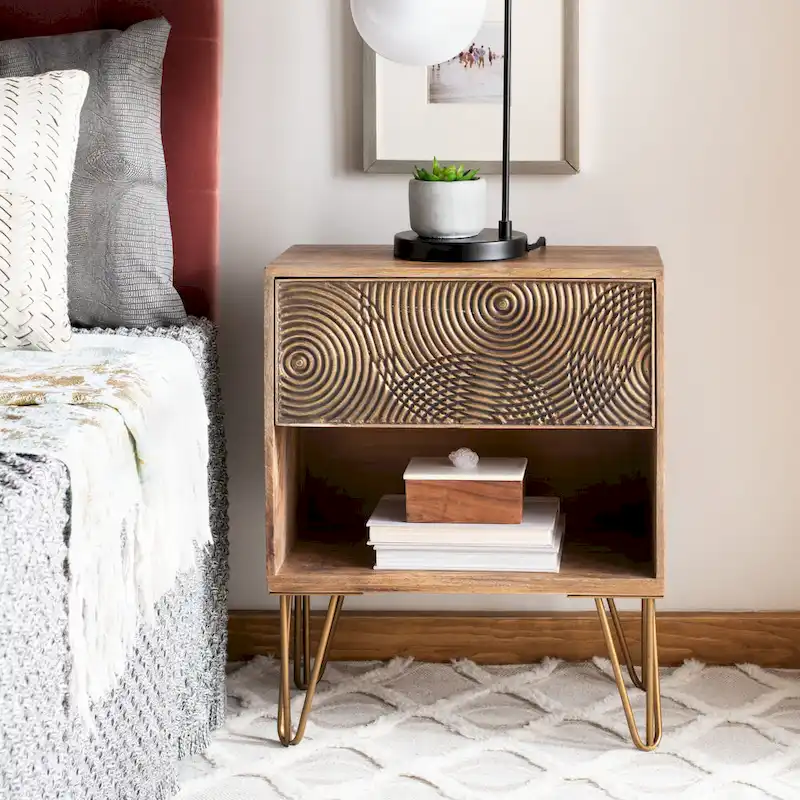 1 Drawer Textured Nightstand