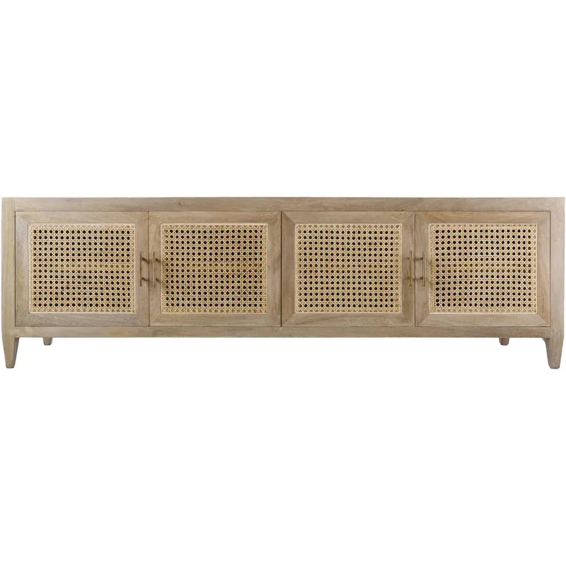 Mile Wood and Rattan Media Console