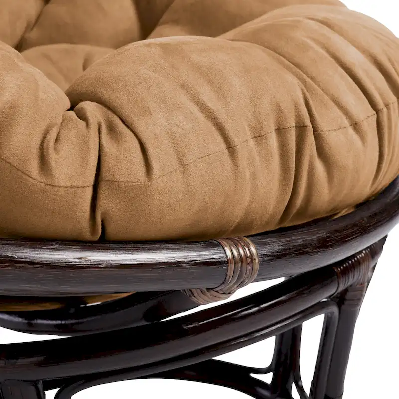 Bali 42-inch Rattan Papasan Chair with Microsuede Cushion