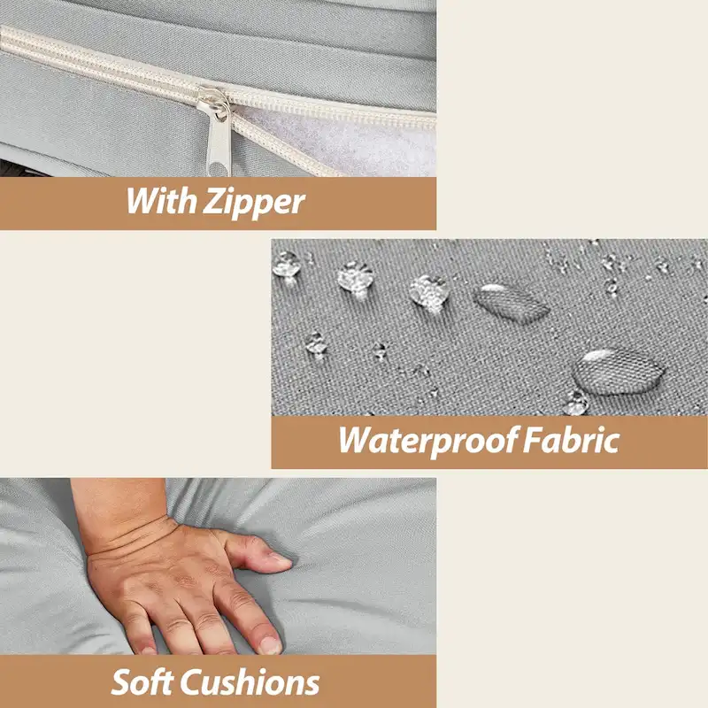 UPHA 9-piece Cushioned Wicker Patio Conversation Seating Set