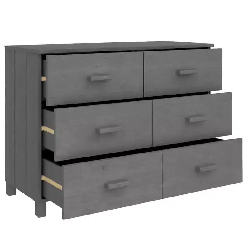 vidaXL HAMAR Dresser Dark Gray 44.5x15.7x31.5 Solid Wood Pine