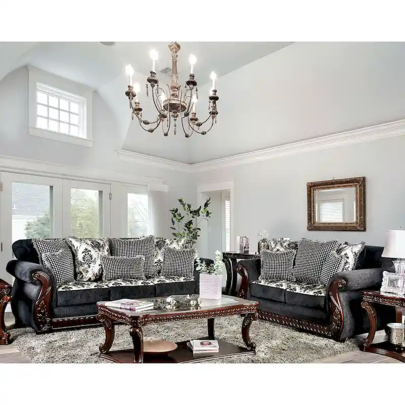 Mansuri Traditional Chenille Rolled Arms 2-Piece Sofa Set by Gracewood Hollow