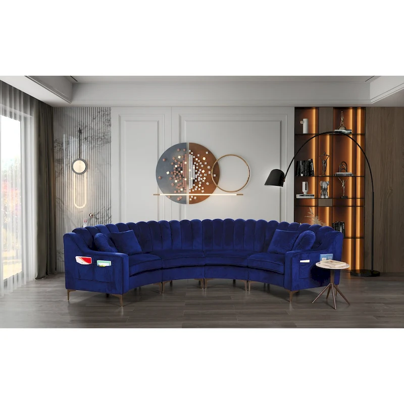 Velvet Sofas & Couches 4 Seats Round shape - 142