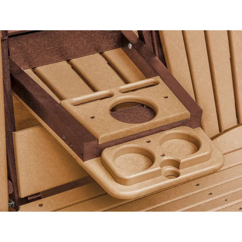 American Furniture Classics Two Seat Fan Back Glider with Drop Down Table/Cup Holder - N/A