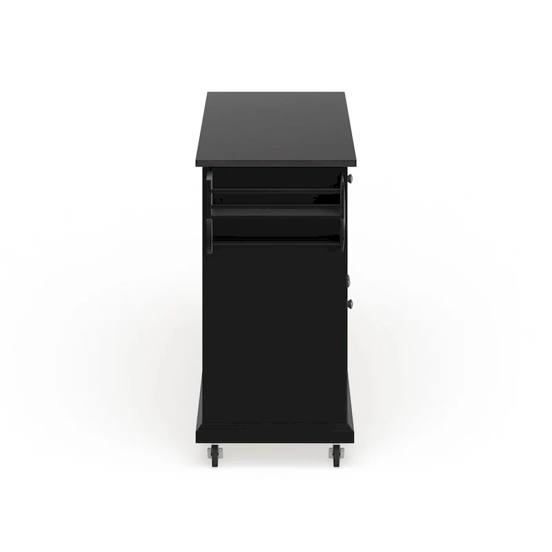 Crosley Black Wood Kitchen Cart/ Island with Solid Black Granite Top - 18d x 51.5w x 36h